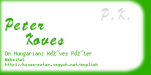 peter koves business card